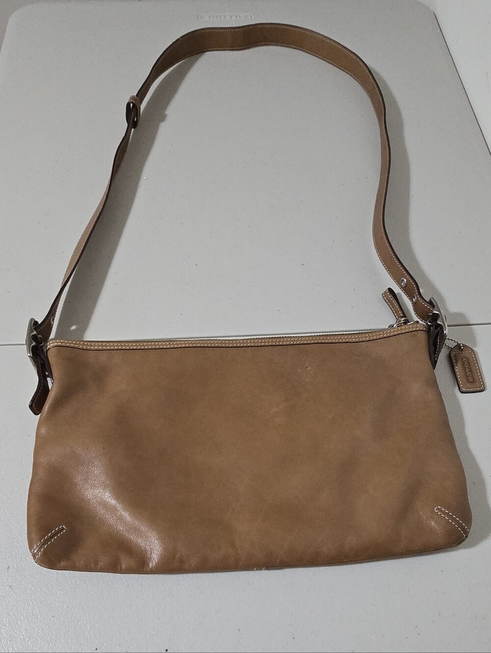 Vintage Coach Brown Smooth Soft Leather Crossbody Bag - Tan Interior - Picture 2 of 13